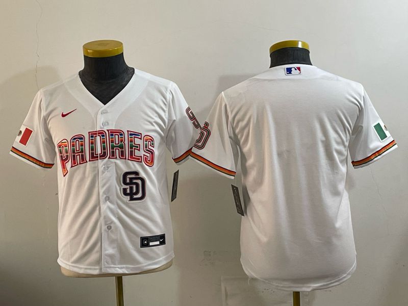 Youth 2026 San Diego Padres Blank White Game Nike MLB Jersey style 03->youth mlb jersey->Youth Jersey